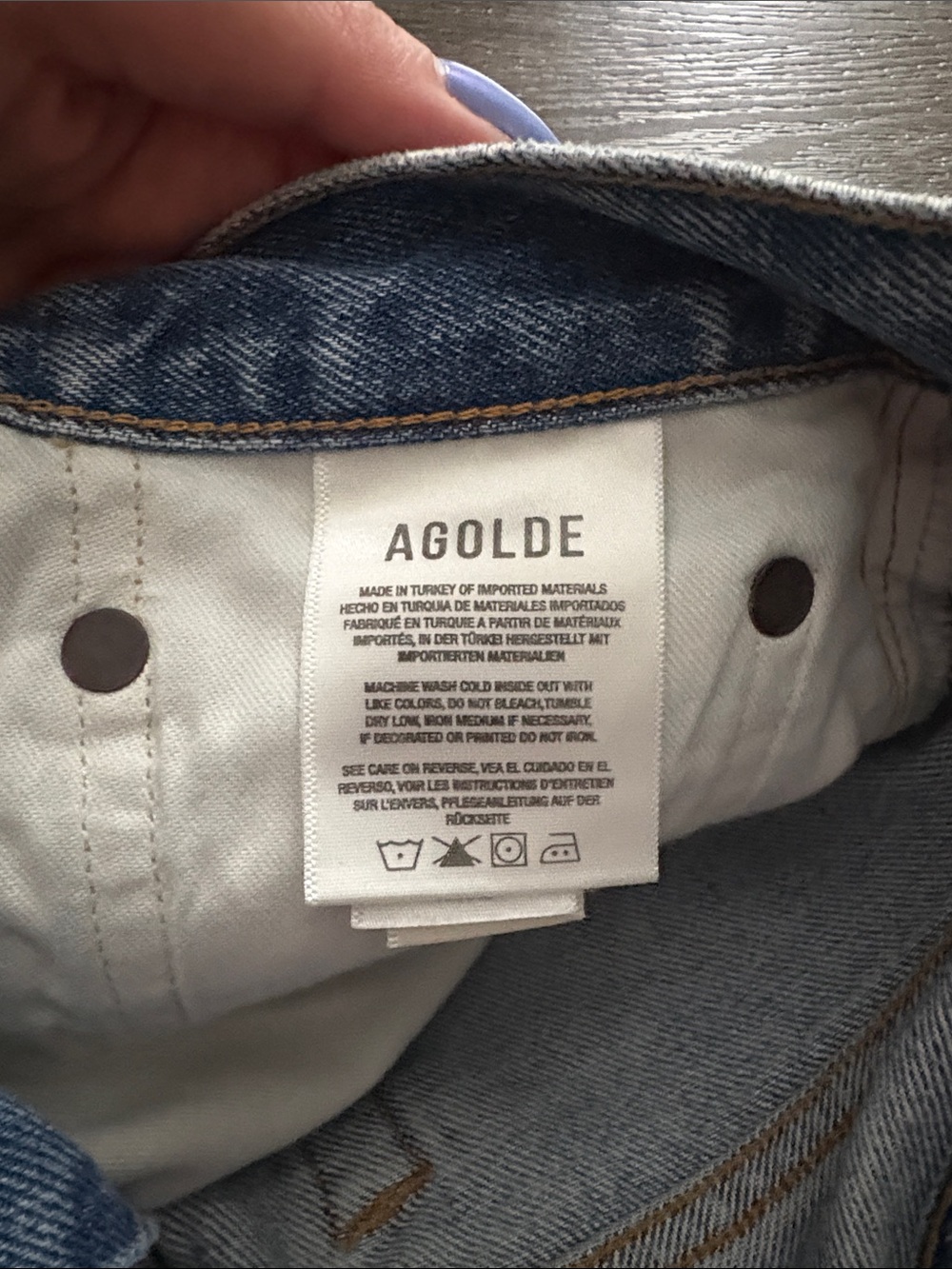 Agolde Light Wash Distressed Jean Shorts - Picture 5 of 6